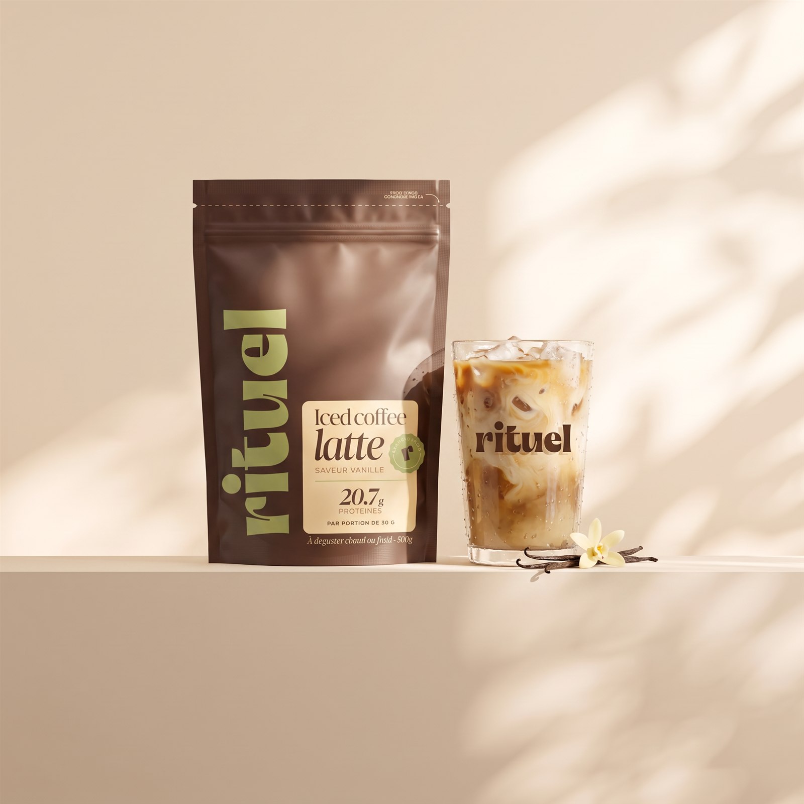 Iced coffee latte