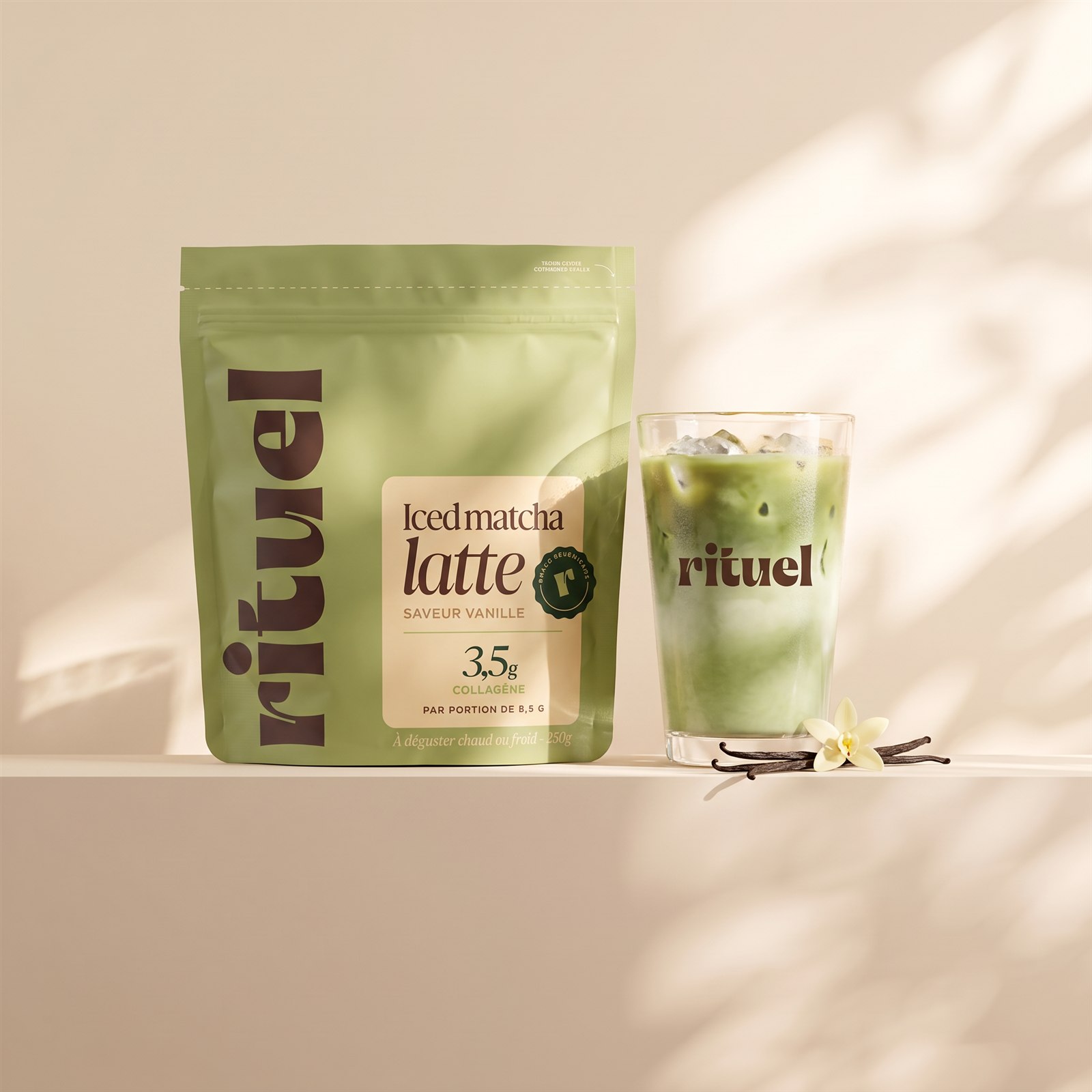 Iced matcha latte